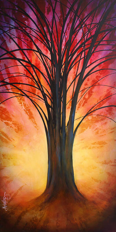 Landscape Poster featuring the painting 'Tree of Life' by Michael Lang