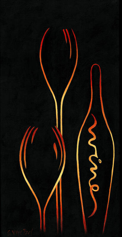Abstract Poster featuring the painting Simply Wine by Sandi Whetzel