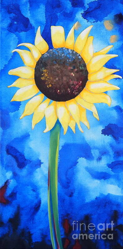  Sunflower Paintings Poster featuring the painting Sunflower 2 by Shiela Gosselin