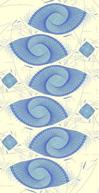 Malakhova Poster featuring the digital art Blue Shells by Anastasiya Malakhova