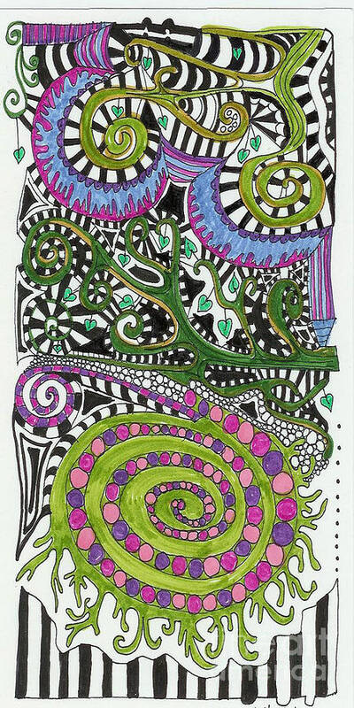 Zentangles Poster featuring the mixed media Celtic by Ruth Dailey