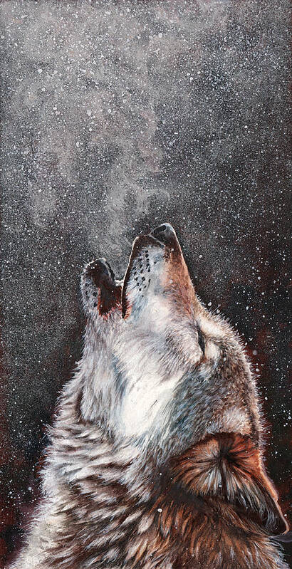 Wolf Poster featuring the painting Every Breath I Take by Peter Williams