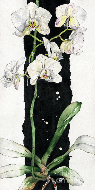 Art Poster featuring the painting Flower ORCHID 05 Elena Yakubovich by Elena Daniel Yakubovich