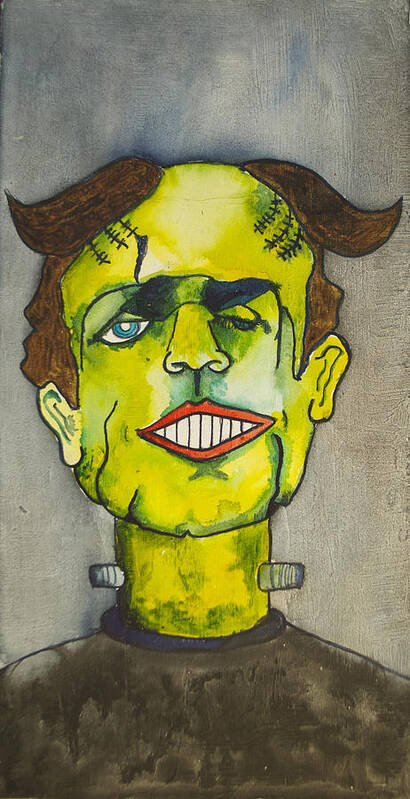 Frankenstein Poster featuring the painting Frankensteins Monster as Tillie by Patricia Arroyo