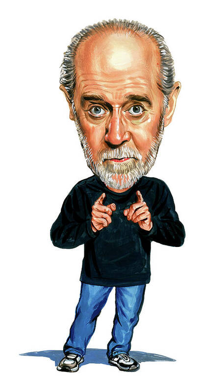 George Carlin Poster featuring the painting George Carlin by Art 