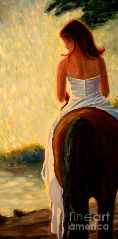 Bride Poster featuring the painting Honeymoon Ride in Gold by Gretchen Allen