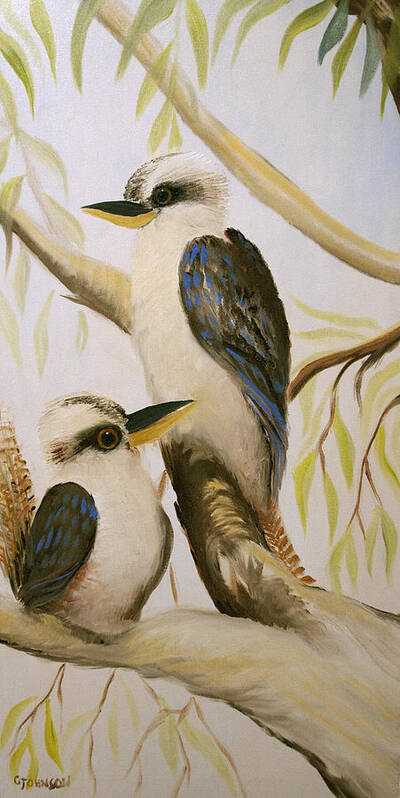 Bird Poster featuring the painting Kooka Duo by Glen Johnson
