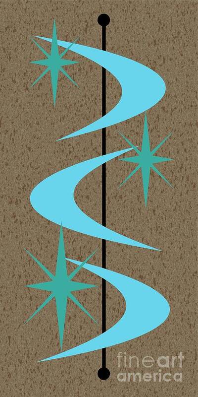 Turquoise Poster featuring the digital art Mid Century Modern Shapes 2 by Donna Mibus
