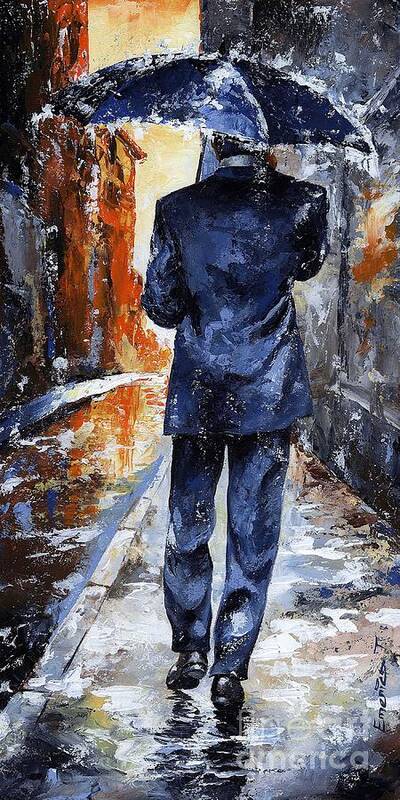 Rain Poster featuring the painting Rain day #20 by Emerico Imre Toth