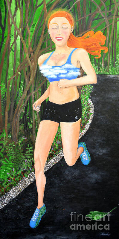 Runners High Poster featuring the painting The Runner's High by Leandria Goodman