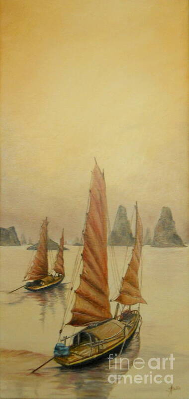 Vietnam Poster featuring the painting Vietnam by Sorin Apostolescu