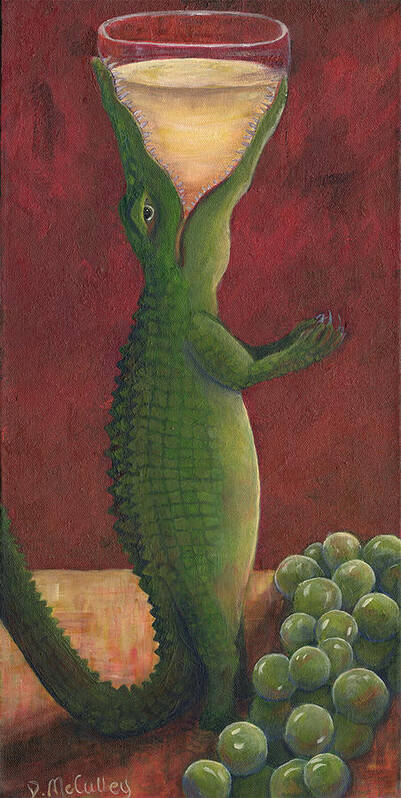 Alligator Art Poster featuring the painting Gator Grigio by Debbie McCulley