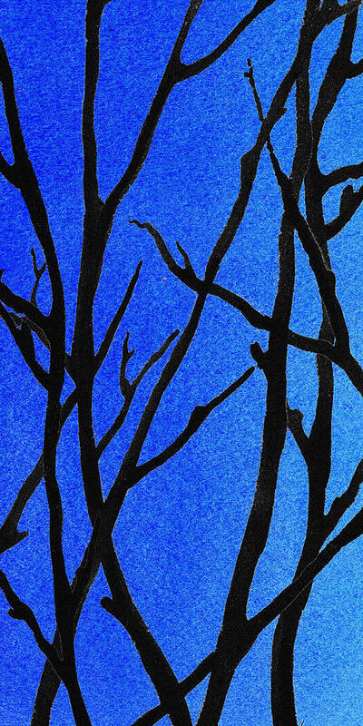 Winter Forest Poster featuring the painting Ultramarine Forest Winter Blues I by Irina Sztukowski