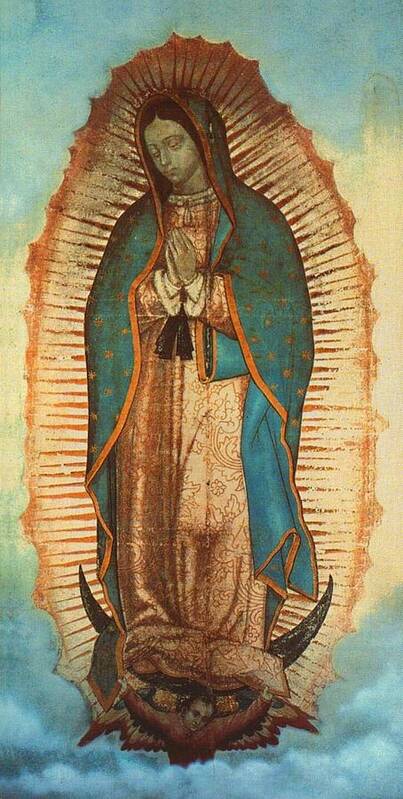 Guadalope Poster featuring the painting Our Lady Of Guadalupe #3 by Pam Neilands