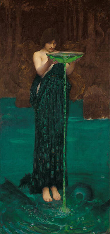 Pre-raphaelite Poster featuring the painting Circe Invidiosa, from 1892 by John William Waterhouse