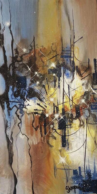 Abstract Poster featuring the painting Bourbon and Blues by Tom Shropshire