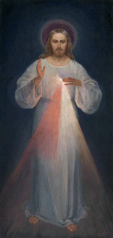 Eugene Kazimierowski Poster featuring the painting Divine Mercy by Eugene Kazimierowski