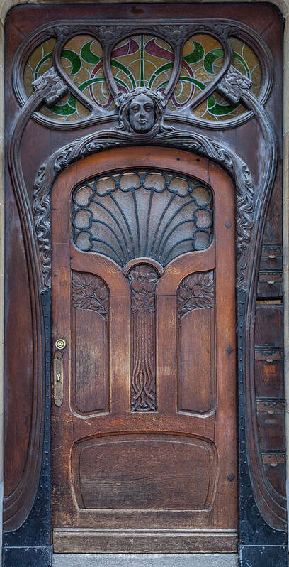 Art Nouveau Poster featuring the photograph Door at number 22 in Strasbourg by W Chris Fooshee