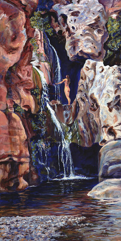 Landscape Poster featuring the painting Elves Chasm by Page Holland