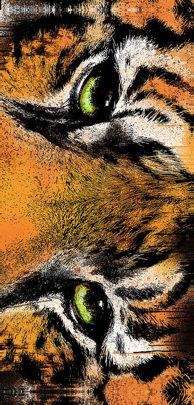 Colorful Tiger Tiger Eyes Black Background Sticker By Grifon-J |  lupon.gov.ph