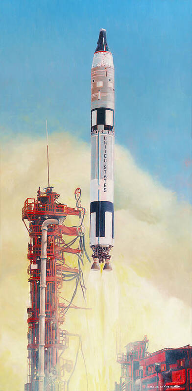 Aerospace Poster featuring the painting Gemini-Titan Launch by Douglas Castleman