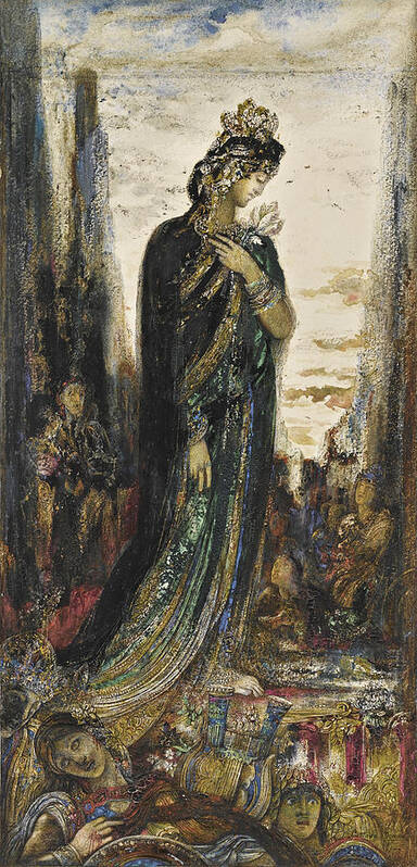 Gustave Moreau Poster featuring the drawing Helene by Gustave Moreau