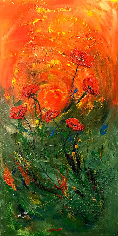 Hot Painting Poster featuring the painting Hot Summer Poppies by Dorothy Maier