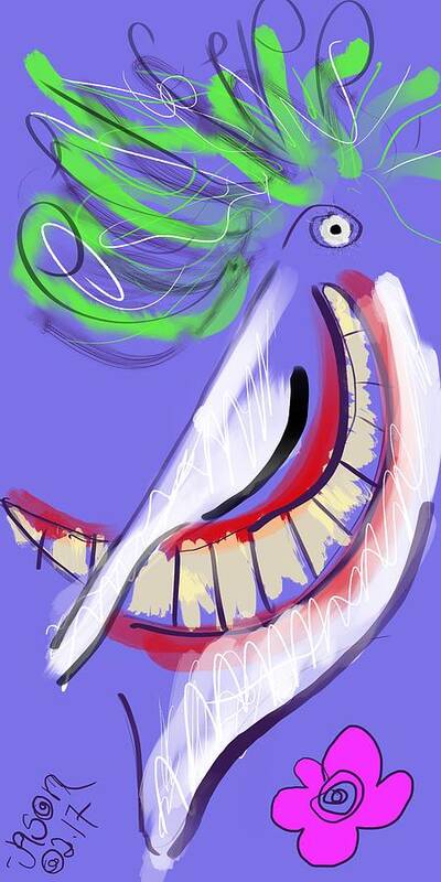 Joker Poster featuring the digital art Joker by Jason Nicholas