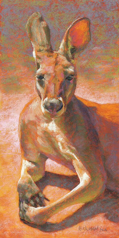 Kangaroo Poster featuring the pastel K is for Kangaroo by Rita Kirkman