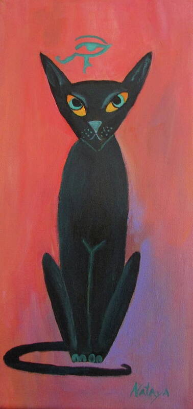 Cat Poster featuring the painting Le Mew by Nataya Crow