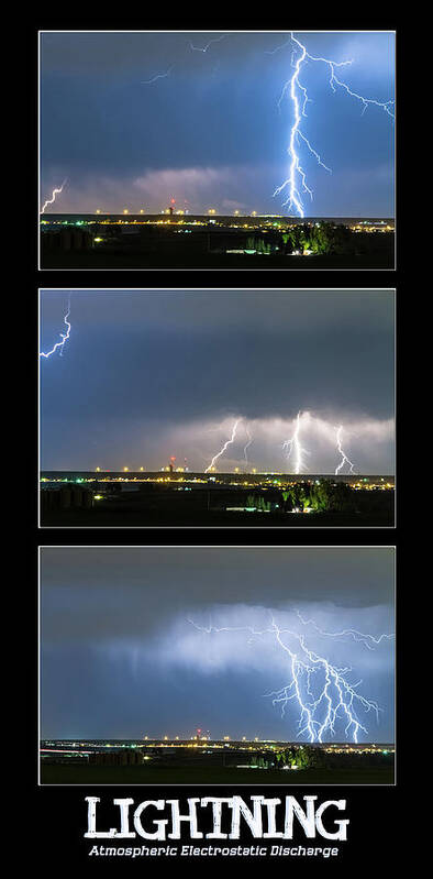 Lightning Poster featuring the photograph Lightning - Atmospheric Electrostatic Discharge by James BO Insogna