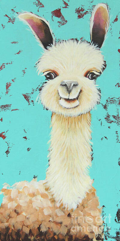 Meet Sue Poster featuring the painting Llama Sue by Lucia Stewart