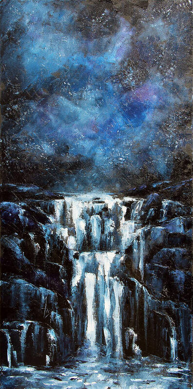 Waterfall Poster featuring the painting Night Song by Meaghan Troup