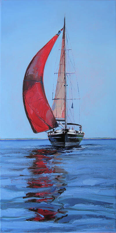 Spinaker Poster featuring the painting Portobello Belle by Trina Teele