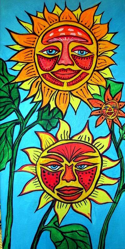 Sunflowers Poster featuring the painting Sunny by Robert Francis