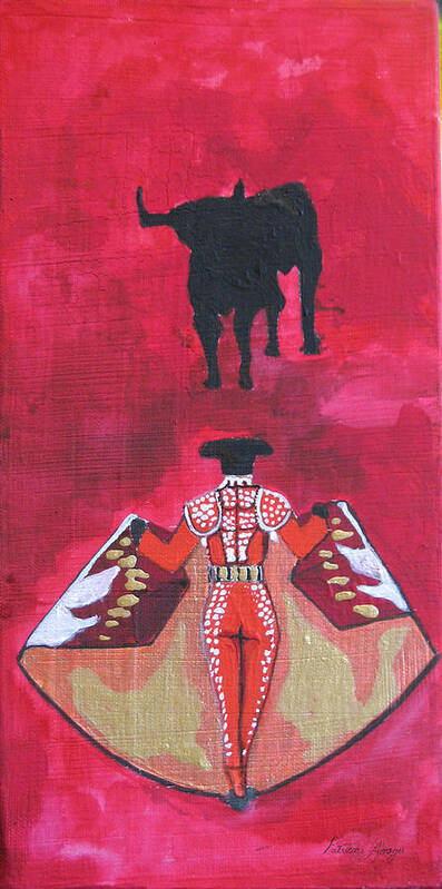 Spanish Art Poster featuring the painting The Bull Fight NO.1 by Patricia Arroyo