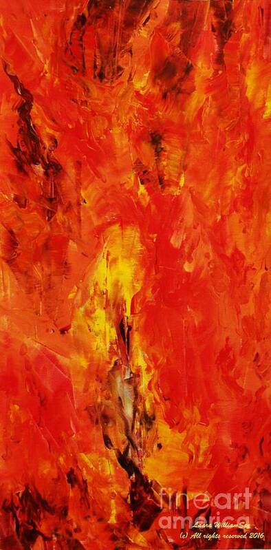 Abstract Landscapes Poster featuring the painting THE ELEMENTS Fire #1 by Laara WilliamSen