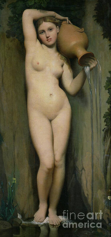 Nude Poster featuring the painting The Source by Ingres