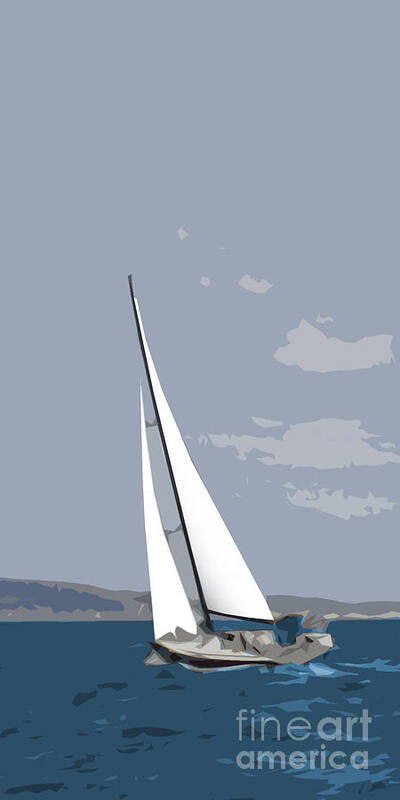 Yacht Poster featuring the digital art The Yacht by Roger Lighterness