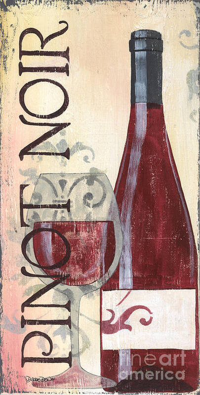 Red Wine Poster featuring the painting Transitional Wine Pinot Noir by Debbie DeWitt