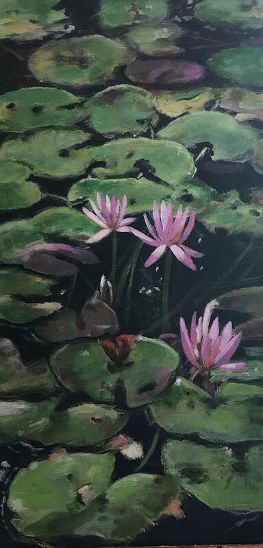 Water Lilies Poster featuring the painting Water Lilies by Gloria Smith