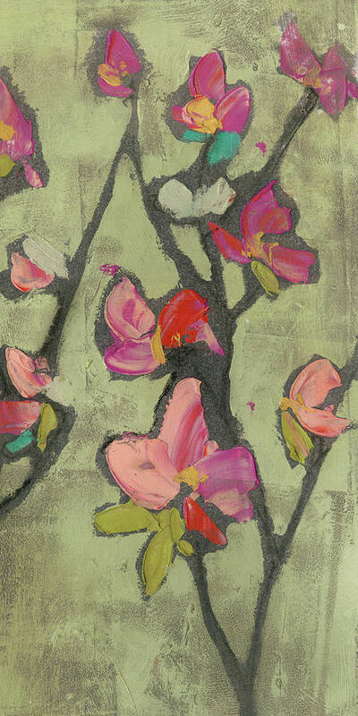 Botanical Poster featuring the painting Impasto Flowers IIi #1 by Jennifer Goldberger