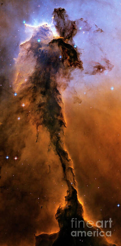Panoramic Poster featuring the photograph Stellar Spire In The Eagle Nebula #1 by Stocktrek Images