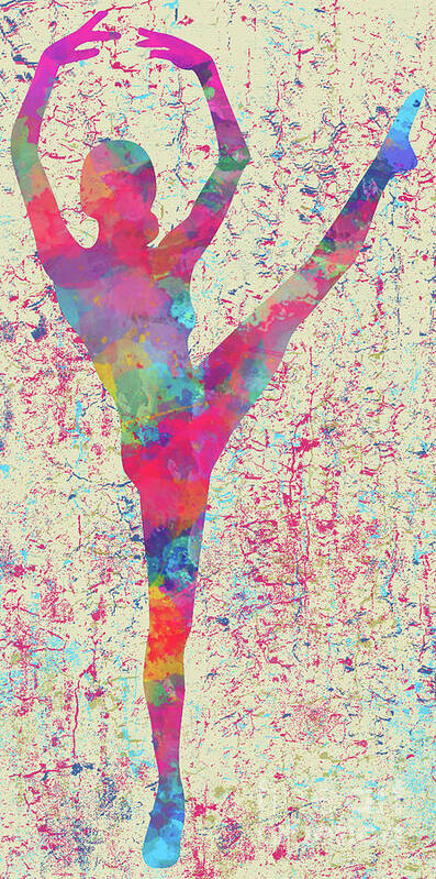 Ballet Art Poster featuring the digital art Ballet Canvas Print, Photographic Print, Art Print, Framed Print, Greeting Card, iPhone Case, by David Millenheft