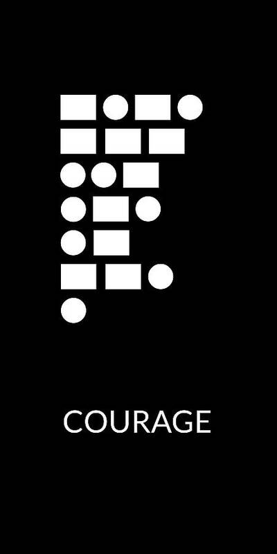 Courage Poster featuring the digital art Courage Morse Code- Art by Linda Woods by Linda Woods