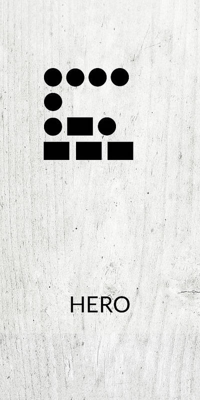 Hero Poster featuring the digital art Hero Morse Code 2- Art by Linda Woods by Linda Woods