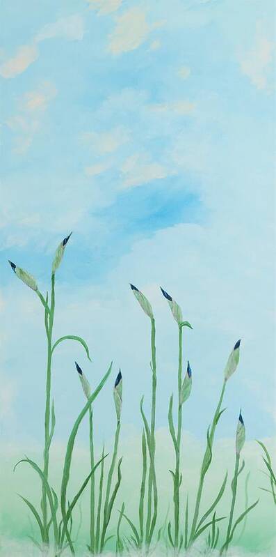 Garden Poster featuring the painting Iris Sky by Deborah Smith