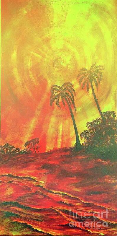 Sun Poster featuring the painting Muku Ahi'ahi by Michael Silbaugh