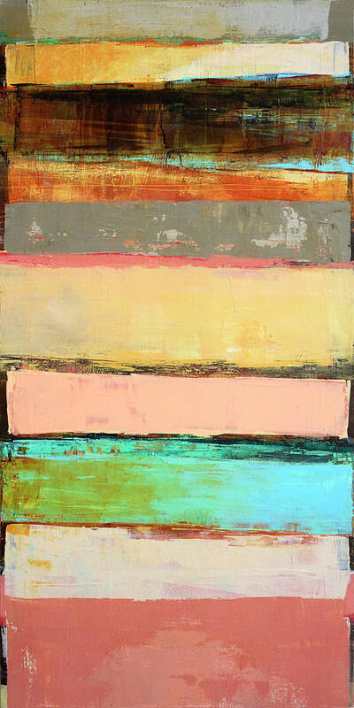 Abstract Art Poster featuring the painting Stacked Stripes #15 #1 by Jane Davies