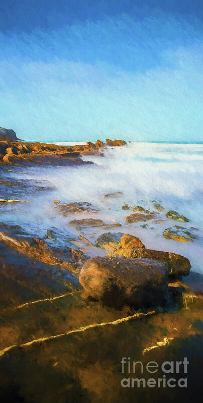 Wall Art Poster featuring the photograph Atlantic Coast Seascape, Cornwall, UK by Philip Preston